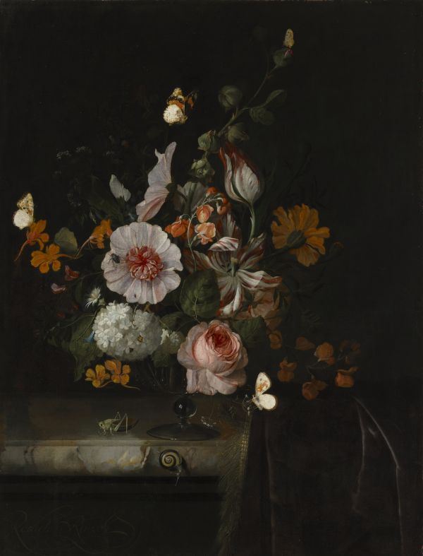 Rachel Ruysch (1664&ndash;1750) 
Blumenst&uuml;ck, um 1682 
&Ouml;l auf Leinwand 
64 x 49 cm 
Inventarnummer 5798 
Bayerische Staatsgem&auml;ldesammlungen &ndash; Alte Pinakothek M&uuml;nchen 